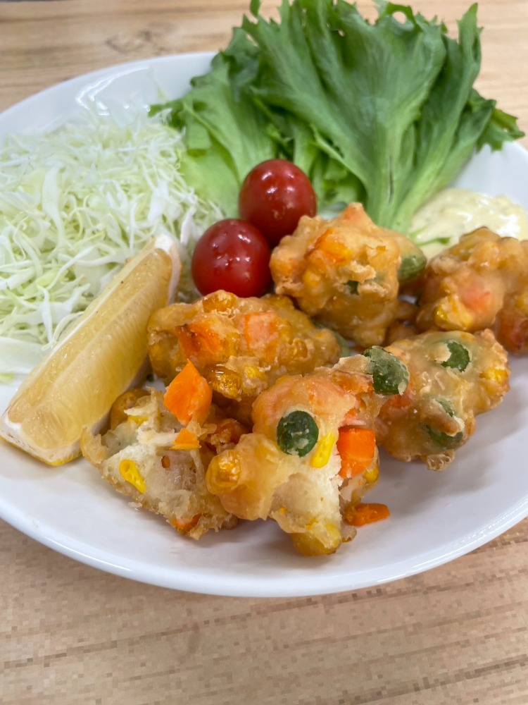 【不定貫】人参入り枝豆とコーンのフリッター　1ｋｇパック