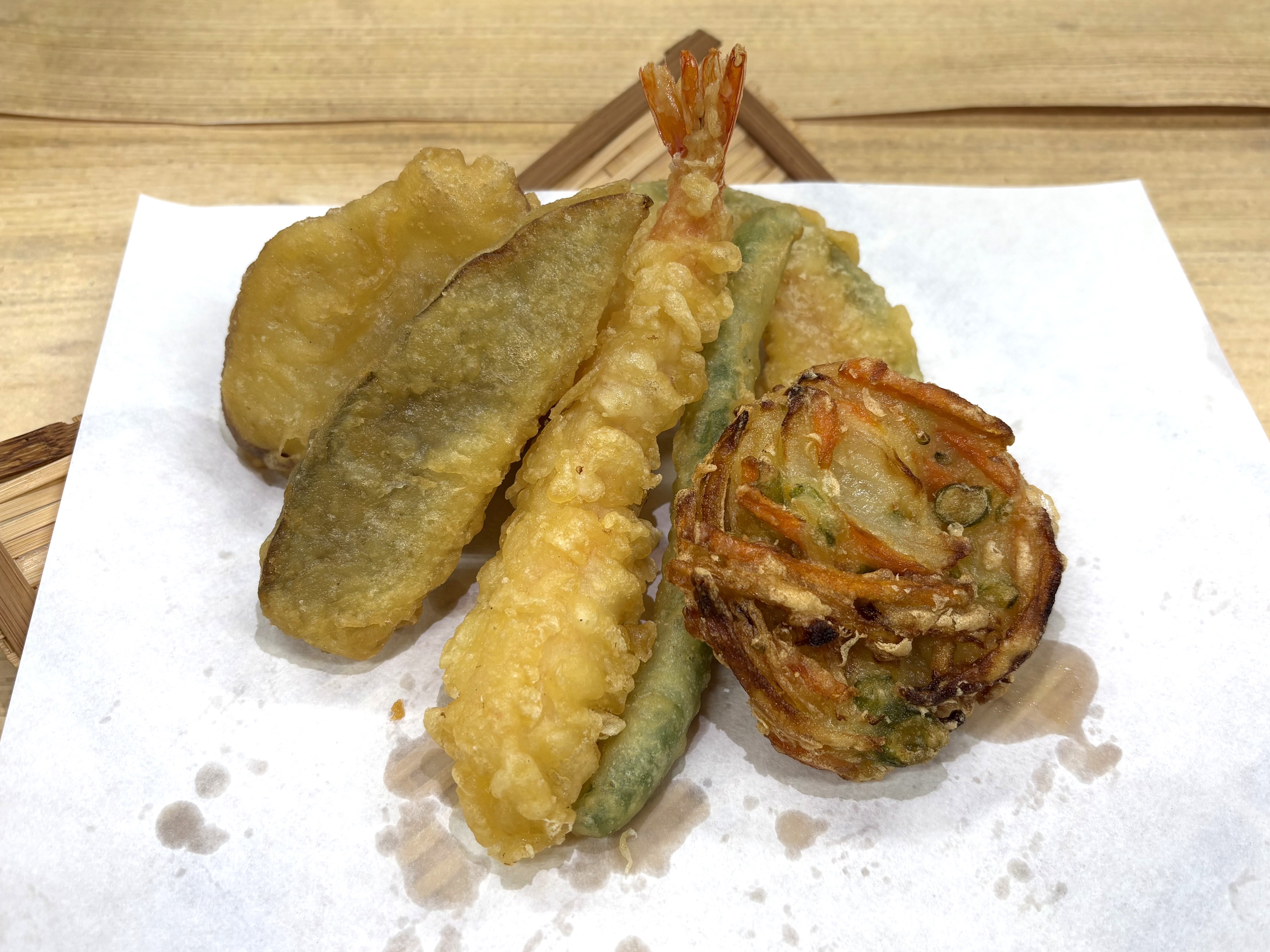 天盛セット 海老・さつま芋・南瓜・いんげん・かき揚げ・茄子