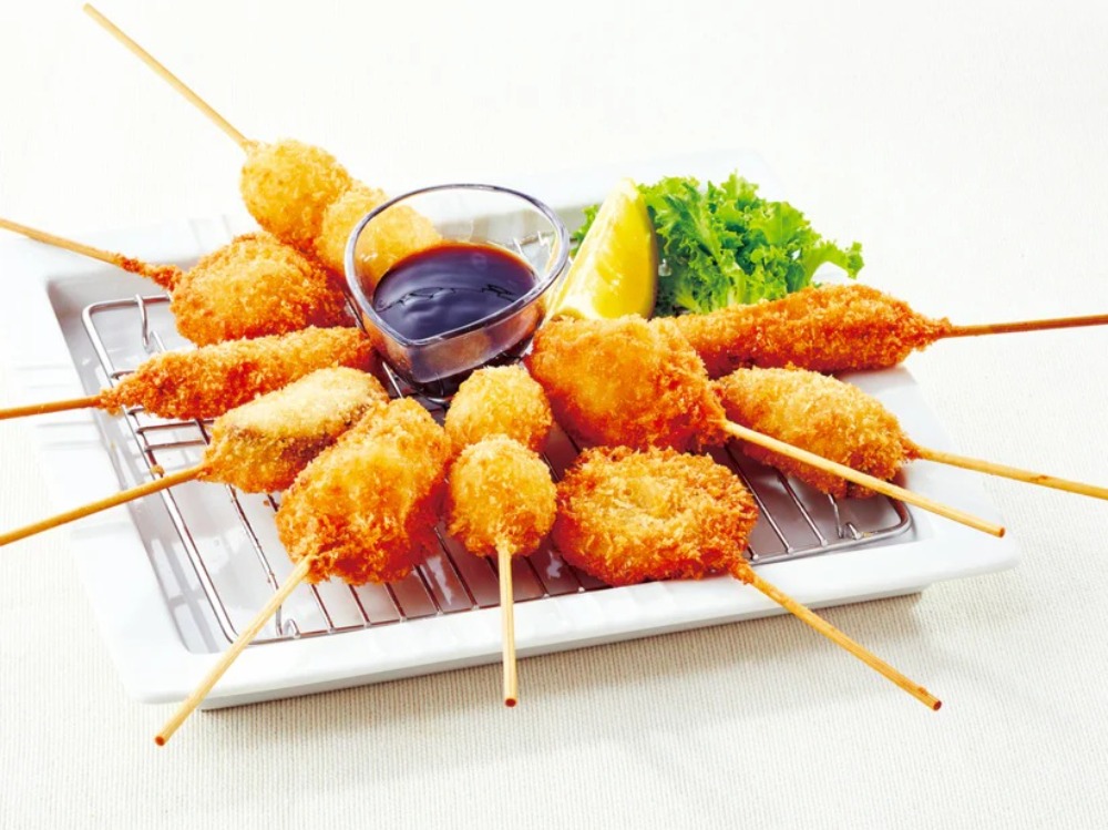 ミニ串カツ５種　うずら・じゃが芋・蓮根・なす肉詰・豚もも